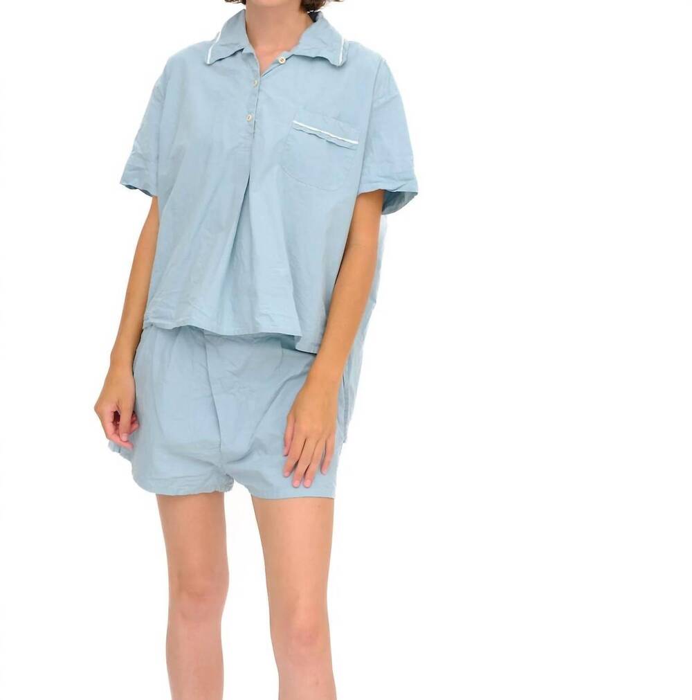 NEW DOMI short sleeve pajama shirt in sterling
